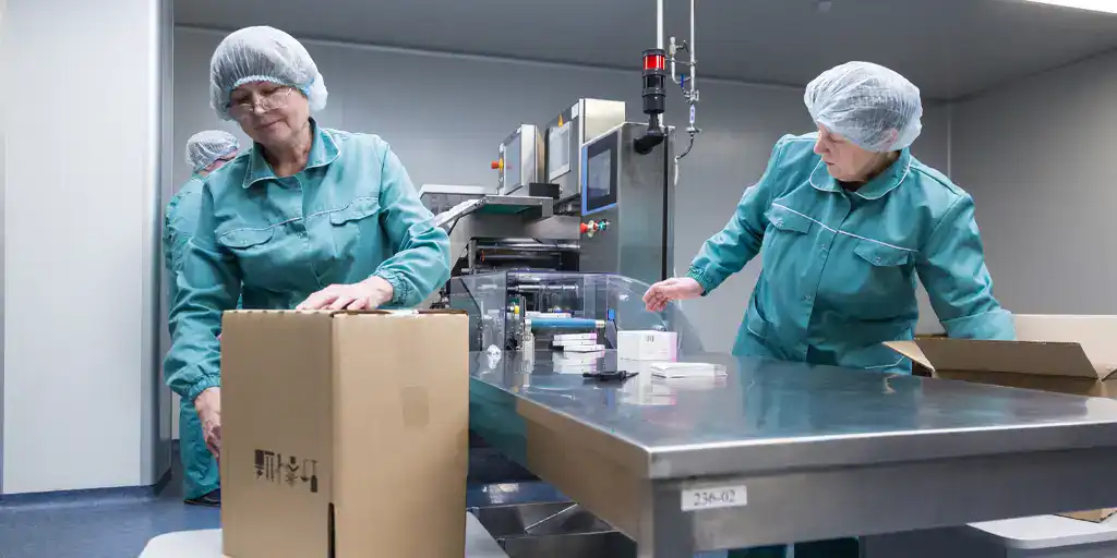 two women in a lab preparing for a move